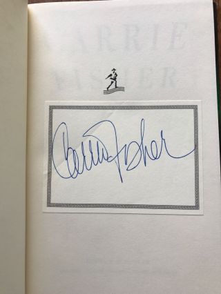 Carrie Fisher Signed Shockaholic Hard Cover Book Signed Bookplate