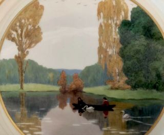 Antique meissen porcelain Art Nouveau Style Swans Lake Absolutely 5