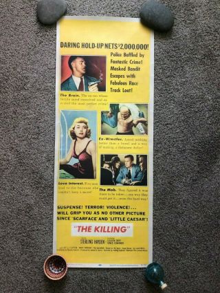 The Killing Stanley Kubrick Vintage 14x36 Insert Movie Poster 1956