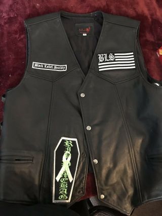 Bls Black Label Society Red Monkey Leather Vest With Offical Patches