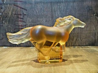 Stunning Lalique Amber Kazak galloping horse - Boxed and Signed 3