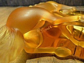 Stunning Lalique Amber Kazak galloping horse - Boxed and Signed 5