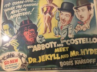 1953 Abbott And Costello Dr Jekyll & Mr Hyde 11x14 Title Card Ex Cond