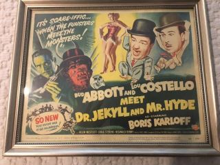 1953 Abbott and costello Dr Jekyll & Mr Hyde 11x14 Title Card EX Cond 2