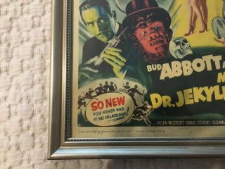1953 Abbott and costello Dr Jekyll & Mr Hyde 11x14 Title Card EX Cond 3