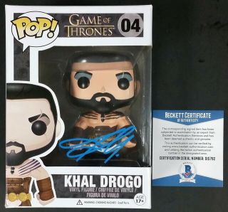 Jason Momoa Signed Khal Drogo Game Of Thrones Funko Pop Figure Beckett Cert