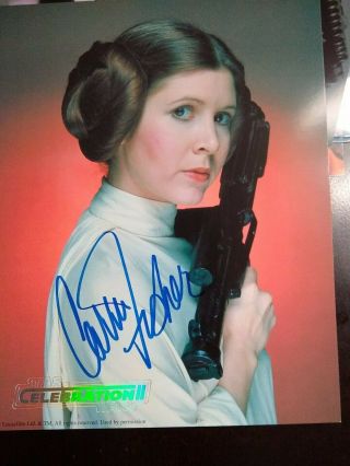 Carrie Fisher Signed Star Wars 8x10 Official Pix Celebration Autograph Opx