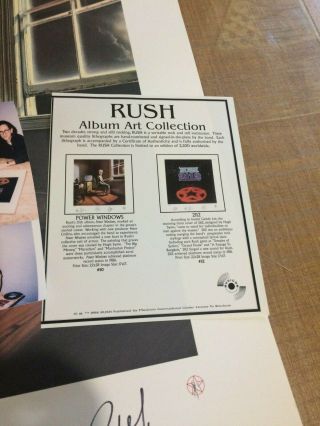 RUSH Power Windows Art Print Hand Signed Geddy Lee Alex Lifeson Neil Peart 10