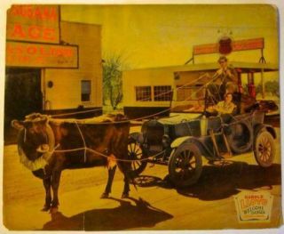 Cut $80 Welcome Danger 1929 Jumbo Lobby Card - Harold Lloyd On Cow Carriage