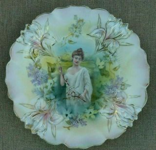 Rs Prussia Iris Mold Plate.  Spring Season Portrait
