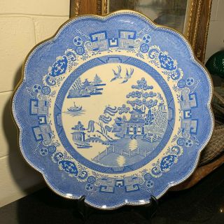 Copeland Spode Blue Willow Gold 8669 Enormous 21 1/2 " Round Serving Tray