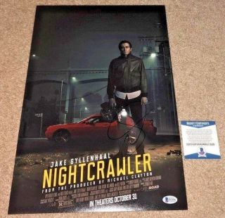 Jake Gyllenhaal Signed 12x18 Movie Poster Photo Nightcrawler Donnie Darko Bas