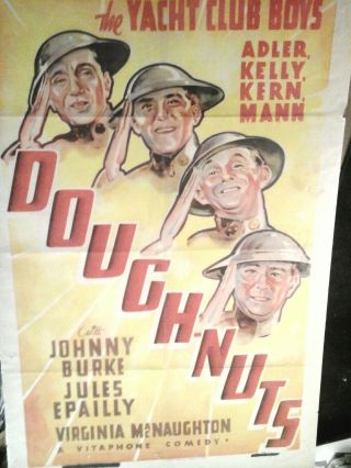 Rare Ww 1 Dough - Nuts 1936 Movie Poster Us Army Soldiers
