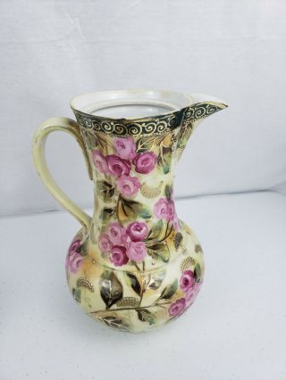 Antique 1800s Nippon Handpainted Tea Set Pitcher Sugar Creamer 5 Cups 5 Saucers 7