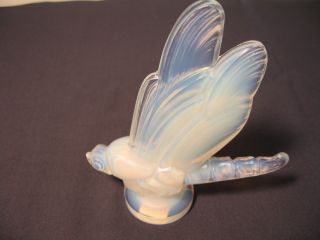 Rare French Sculpture Opalescent Glass Signed Sabino France: The Dragonfly