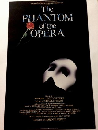 The Phantom Of The Opera 1986 London Window Card Poster Card Stock