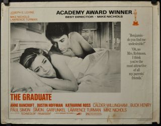The Graduate R1972 Orig 22x28 " Aa " Movie Poster Dustin Hoffman Anne Bancroft