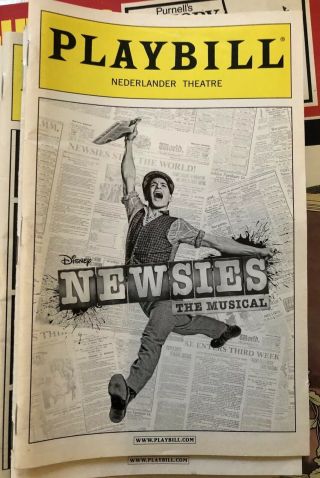 Playbill Newsies Nederlander Theatre March 25,  2012