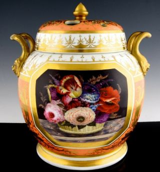 Incredible Large Georgian English Porcelain Enamel Potpourri Jar Vase Worcester