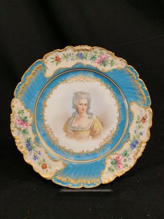 Sevres Chateau Des Tulleries Porcelain Plate W/ Madame De Montesson Signed Morin