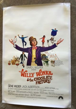 1971 " Willy Wonka And The Chocolate Factory ",  1 Sheet,  Linen Backed