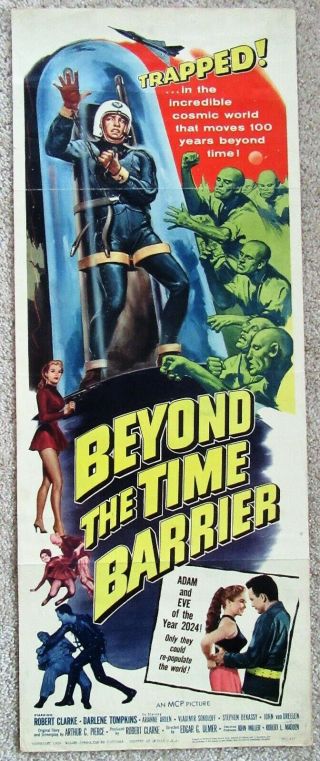 Beyond The Time Barrier 1959 Insrt Movie Poster Fld Ex