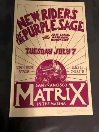Vintage 1970 Riders Of The Purple Sage Concert Poster