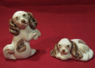 Vintage Rosemeade Pottery Miniature Cocker Spaniel Figurines 1940s North Dakota