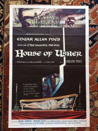 House Of Usher 1 Sheet Movie Poster Vincent Price 1960