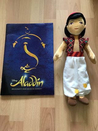 Disney Aladdin Broadway Souvenir Program Adam Jacobs 2014 With Plush Doll