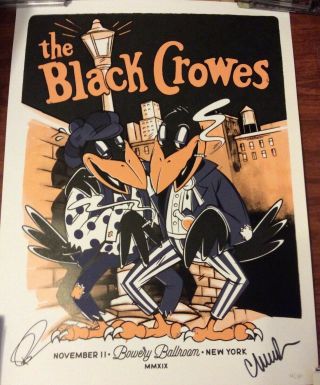 The Black Crowes Signed Bowery Ballroom Nyc Event Poster 4/100,  Shirt Large