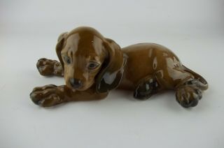 Vintage 1950s Rosenthal 7 " Dachshund Dog Figurine,  1964 G Kuspert Handgemalt