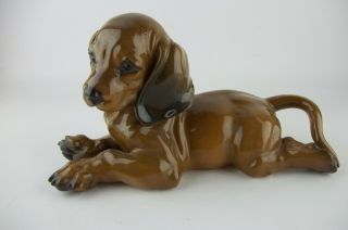Vintage 1940s Rosenthal 9 " Dachshund Dog Figurine,  1808 Heidenreich Handgemalt