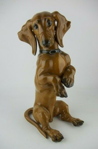 Vintage 1950s Rosenthal Large Dachshund Dog Figurine 1129 Prof Karner Handgemalt