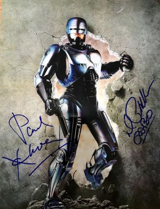 Peter Weller & Paul Verhoeven Signed Robocop 11x14 Photo - In Person Exact Proof