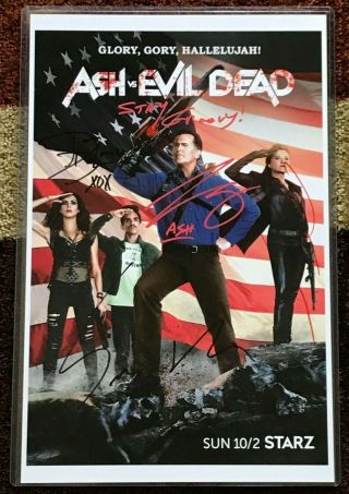 Ash Vs.  Evil Dead Poster Signed By Bruce Campbell,  Sam Raimi,  Lucy Lawless,  More