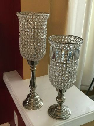 Two Crystal Vases For Table