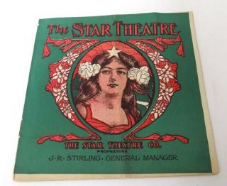 1902 Program Booklet Star Theatre Buffalo Ny Local Ads