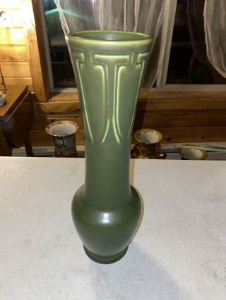 13 1/2 " Rookwood Green Arts&crafts Vase 1917