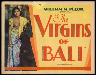 1932 Hollywood Documentary The Virgins Of Bali Rare Vintage Pre - Code Lobby Card