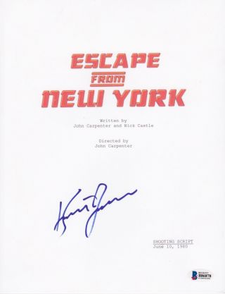 Kurt Russell Signed Escape From York Full Script Beckett Bas Autograph Auto
