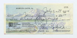 R&b Legend Marvin Gaye Signed - Autographed July 1979 Personal Check - (d - 1984)