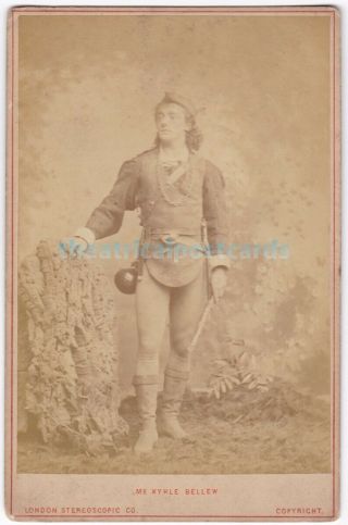Stage Actor Kyrle Bellew In Costume.  London Stereoscopic Cabinet Photo