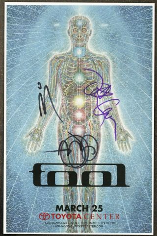 Tool Autographed Concert Poster 2014 Danny Carey,  Adam Jones,  Maynard
