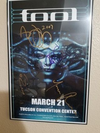 Tool Signed Auto Tuscon 2007 Concert Poster Maynard Danny Carey Giger