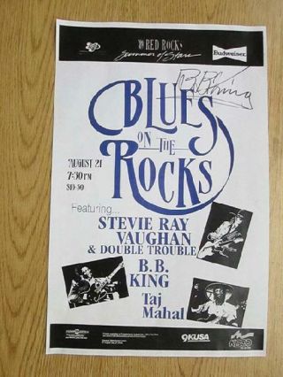 B.  B.  King Red Rocks 1989 Concert Poster Signed Autograph