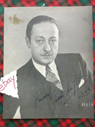 1936 Jascha Heifetz Signed Autograph Program Page