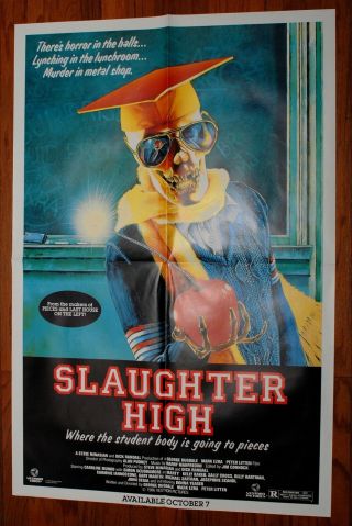 Slaughter High Movie Poster & Promo Materials.  Rare Horror Classic 1987