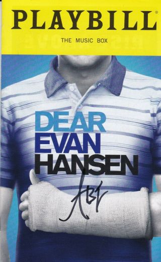 " Dear Evan Hansen " - Signed Playbill - Signed By Andrew Barth Feldman