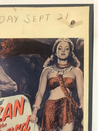 TARZAN LEOPARD WOMAN Movie Poster (Fine) Window Card 1946 Brenda Joyce WC024R 3
